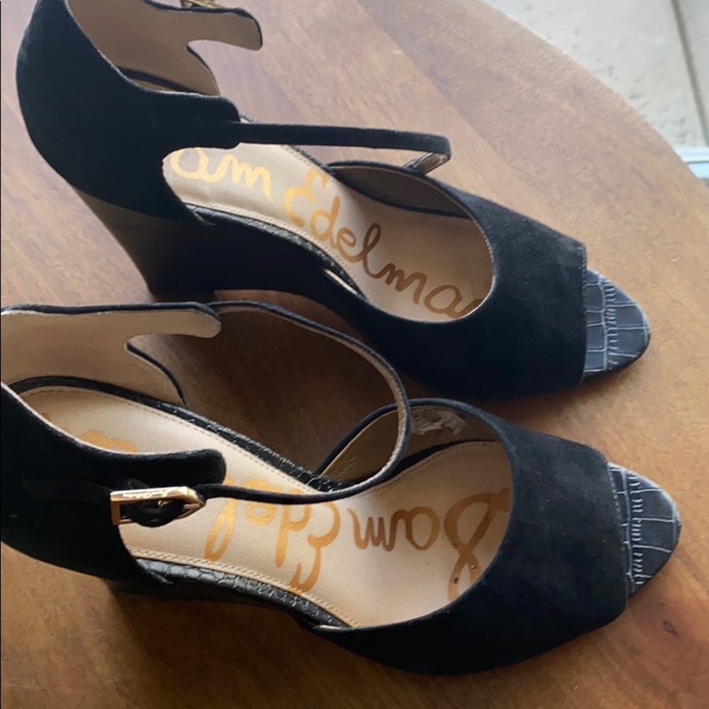 Sam Edelman wedge black heels
